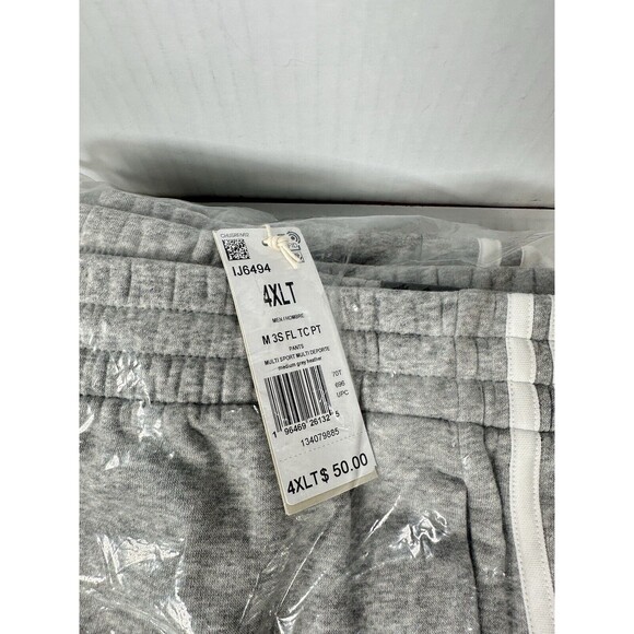 Size 4XLT Adidas Essentials Fleece Tapered Cuff Men’s Pants IJ6494 Gray NEW - Picture 4 of 4